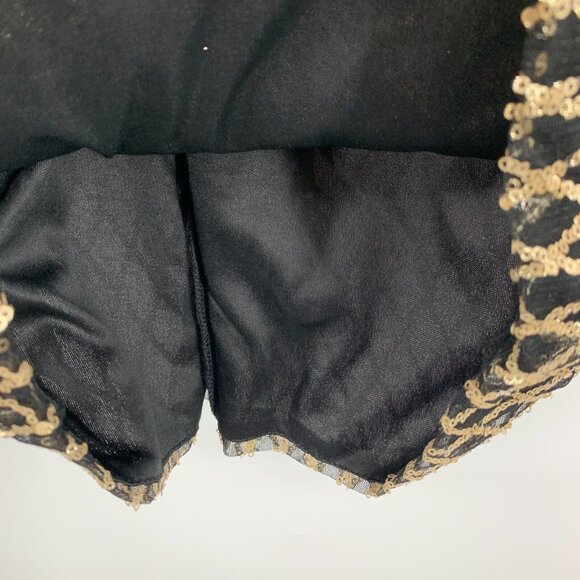 Akira Dress Black Gold Embroidered Sequin Long Sleeve Mock Neck - Picture 7 of 13